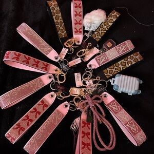 Victoria's Secret Pink and Brown Key & Card Holder Set